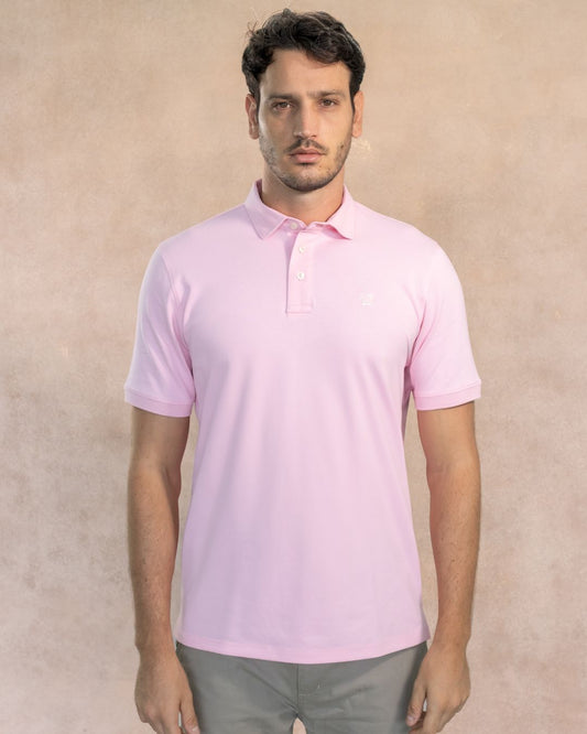 Polo Antimancha Cuello Rígido Rosada