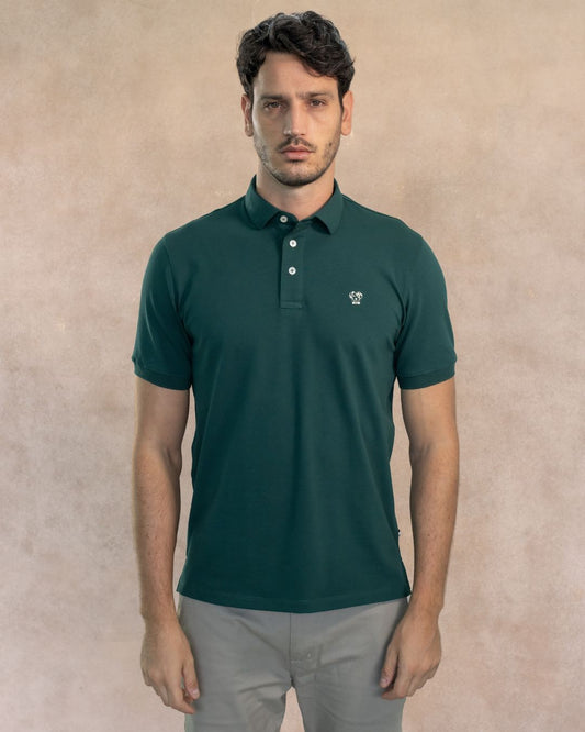 Polo Antimancha Cuello Rígido Verde